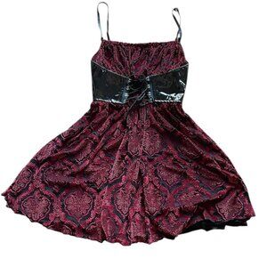 Shrine Women's Red and Black Dress - Size SMALL